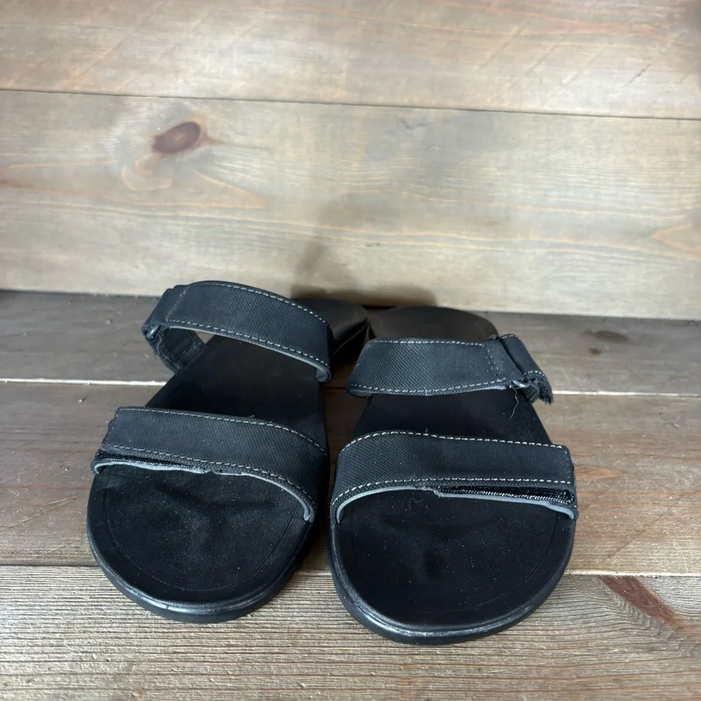 olukai kipuka womens size 9 shoes black slip on slide flip flop sandals